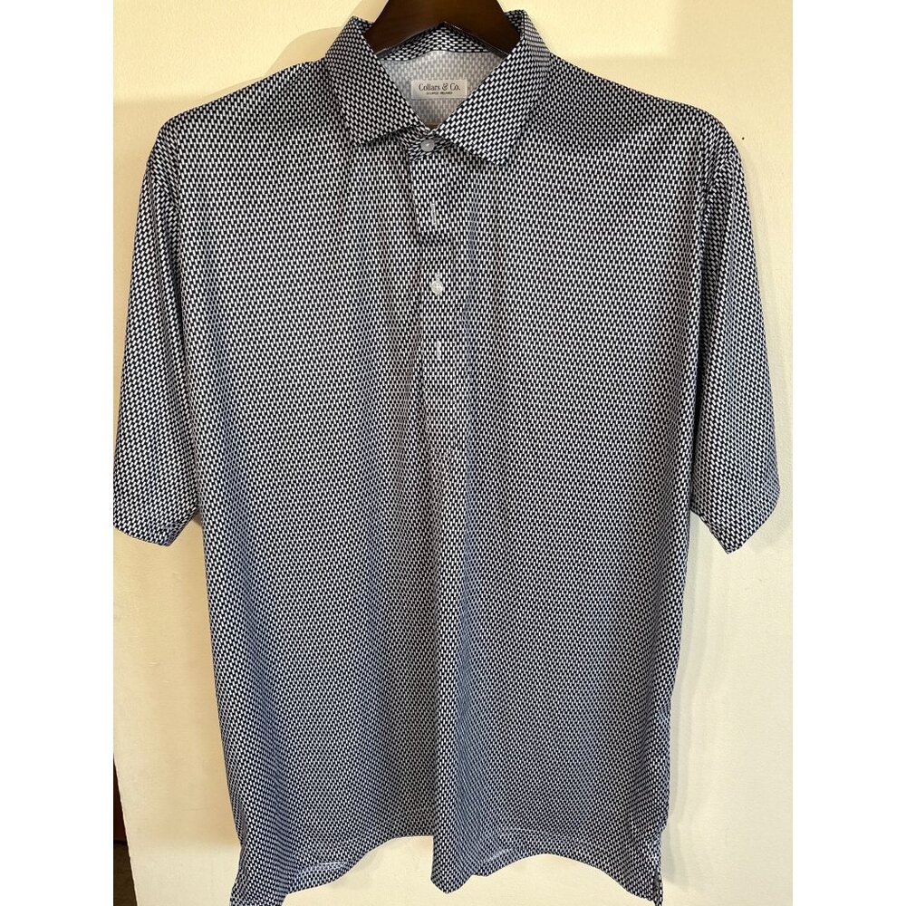 Collars & Co. 3XL Relaxed Fit Black & White Blocked Polo Shirt